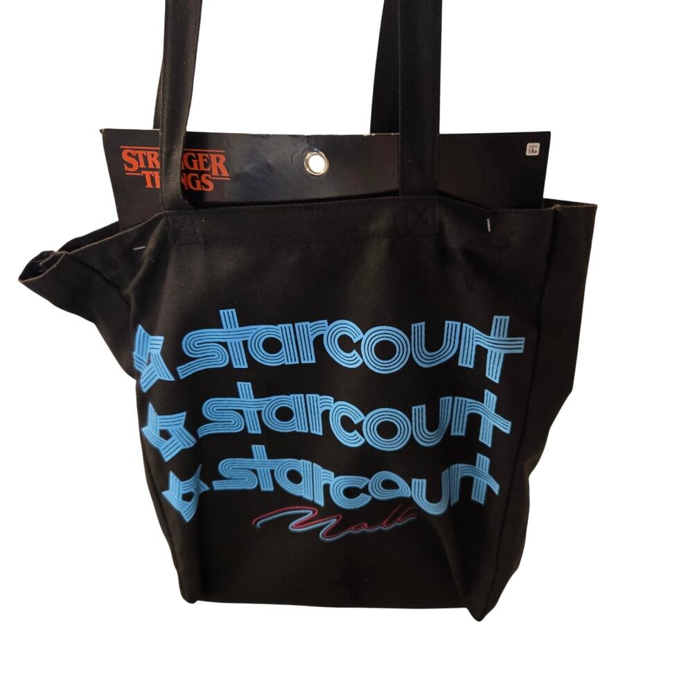 Stranger Things Tote Bag Black Starcourt Mall Costume Shopping Bag